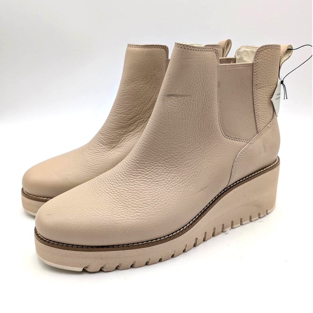 Cole Haan ZeroGrand Waterproof City Wedge Bootie Women's Beige Size US10B EU40.5